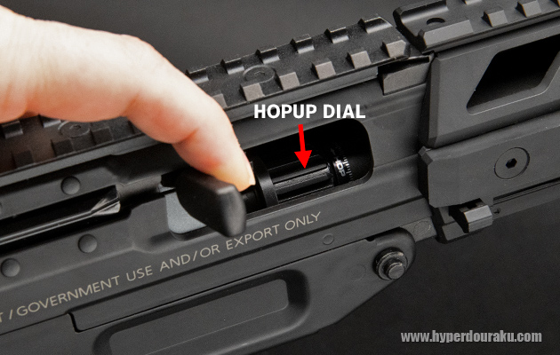 可変ホップアップの調節ダイヤル