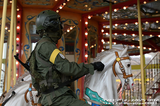 メリーゴーランドで撮影